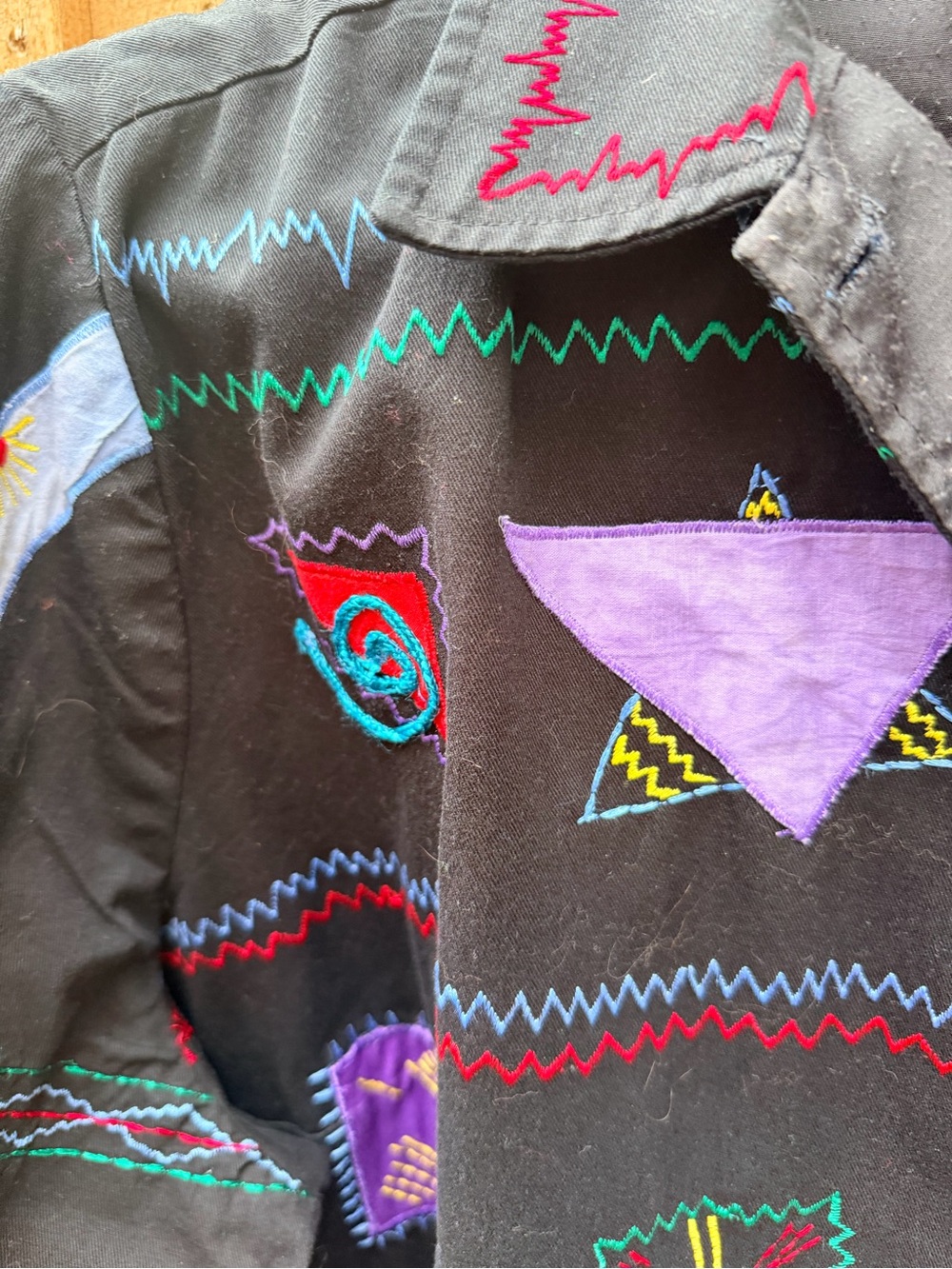 VTG Embroidered Liz & Me 100% Cotton Patchwork Art to Wear Button-Up Jacket- 3X - Picture 9 of 9